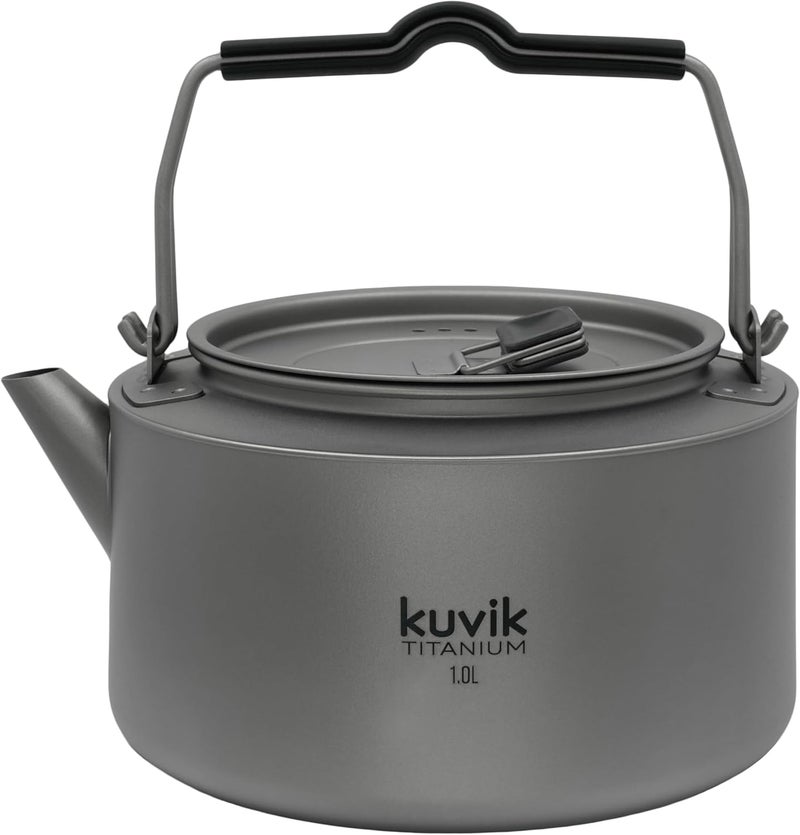 Kuvik Titanium Kettle 1.0L (33.8 oz) - Ultralight and Compact Kettle for Backpacking, Camping, and Home - Image 1